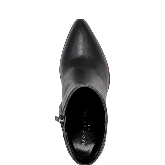 Women Melysa Dress Bootie Black Leather Marc Fisher Boots and Booties