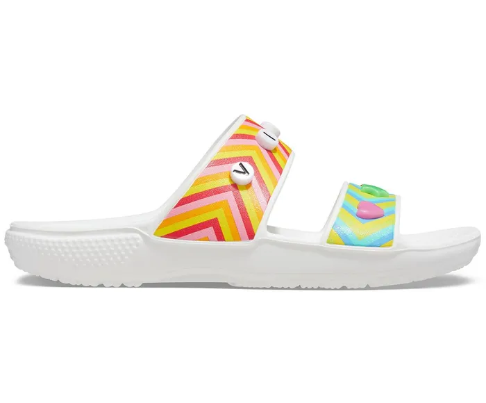 WomenMen Classic Crocs Festival Vibes Sandal White Multi Crocs Sandals
