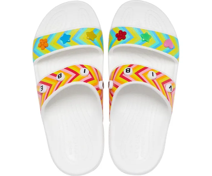 WomenMen Classic Crocs Festival Vibes Sandal White Multi Crocs Sandals