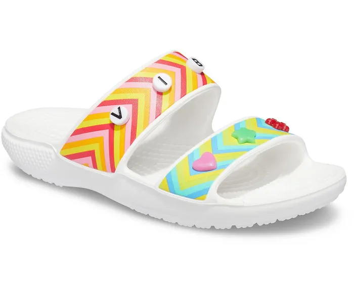 WomenMen Classic Crocs Festival Vibes Sandal White Multi Crocs Sandals