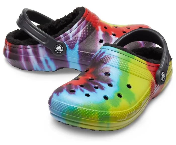WomenMen Classic TieDye Lined Clog Multi Black Crocs Clogs