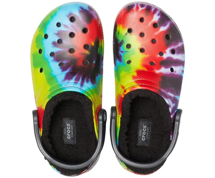WomenMen Classic TieDye Lined Clog Multi Black Crocs Clogs