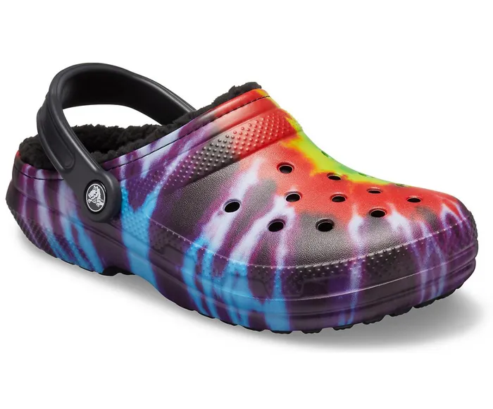 WomenMen Classic TieDye Lined Clog Multi Black Crocs Clogs