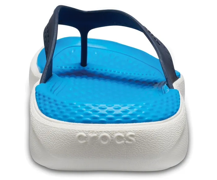 WomenMen LiteRide Flip Navy White Crocs Sandals