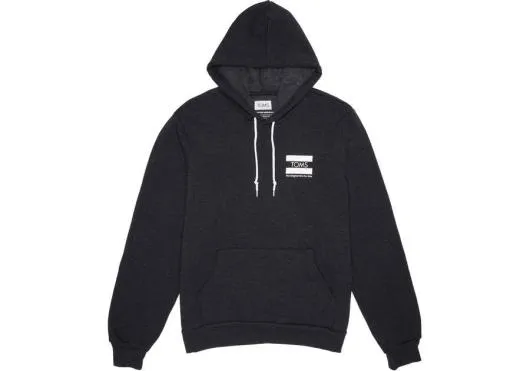 WomenMen One For One TOMS Fleece Hoodie Black TOMS Sweatshirts