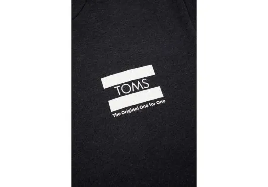 WomenMen One For One TOMS Fleece Hoodie Black TOMS Sweatshirts