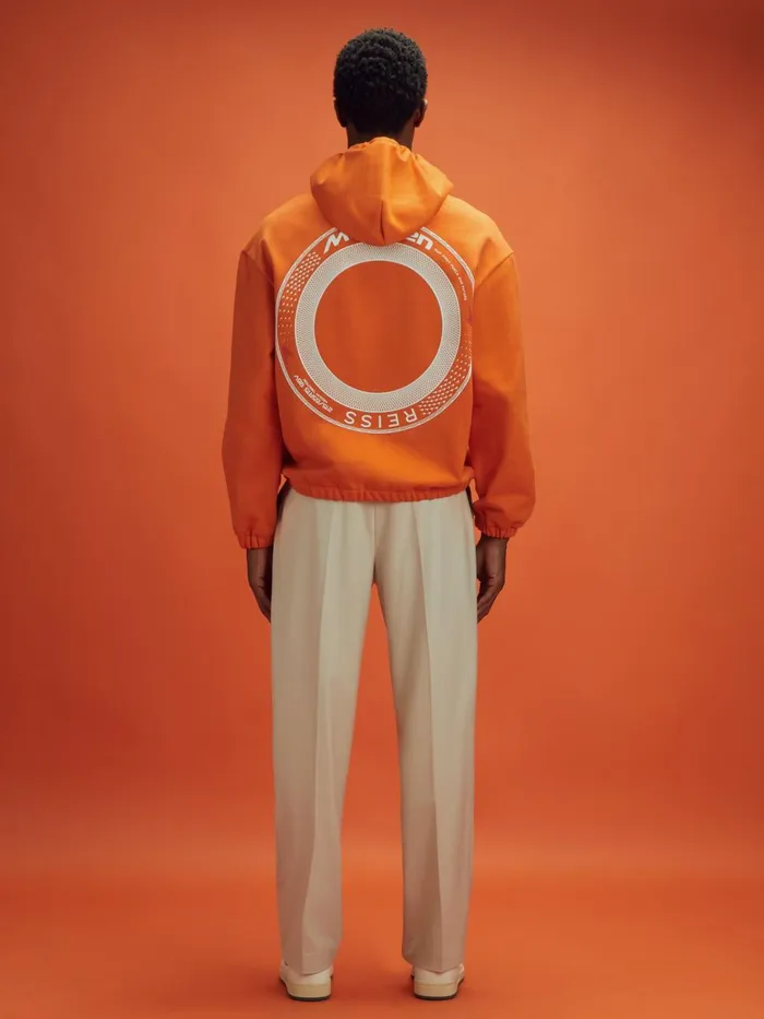 WomenMen Reiss Tops F1 Elasticated Cotton Hoodie Papaya