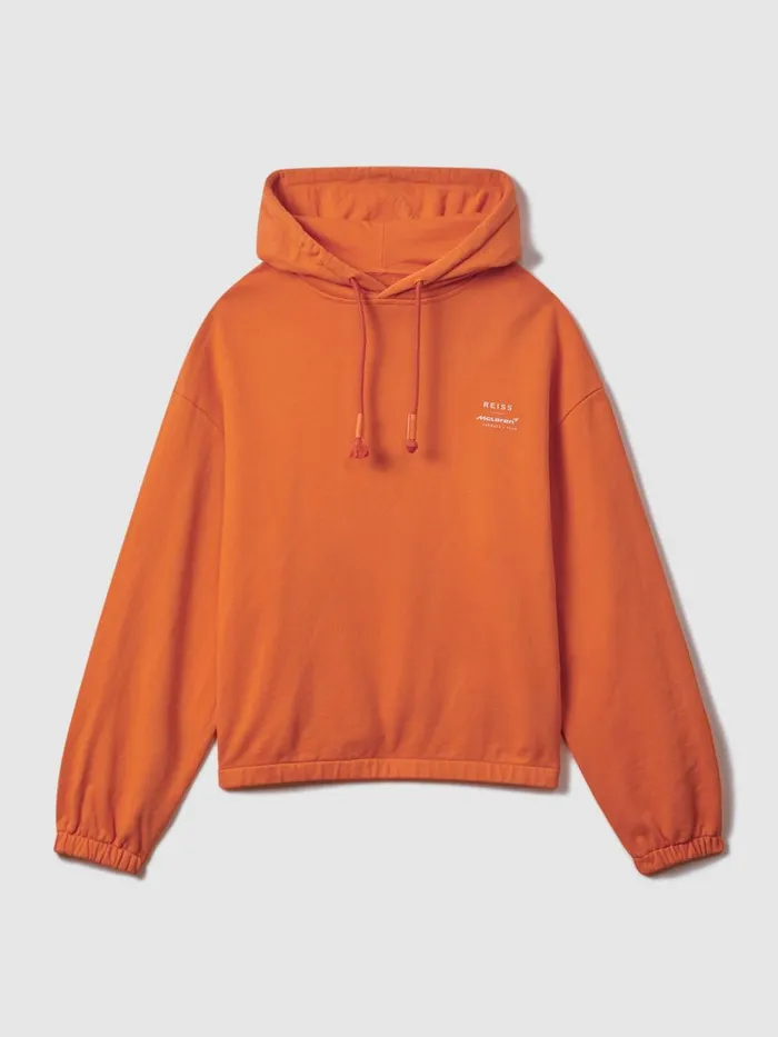 WomenMen Reiss Tops F1 Elasticated Cotton Hoodie Papaya