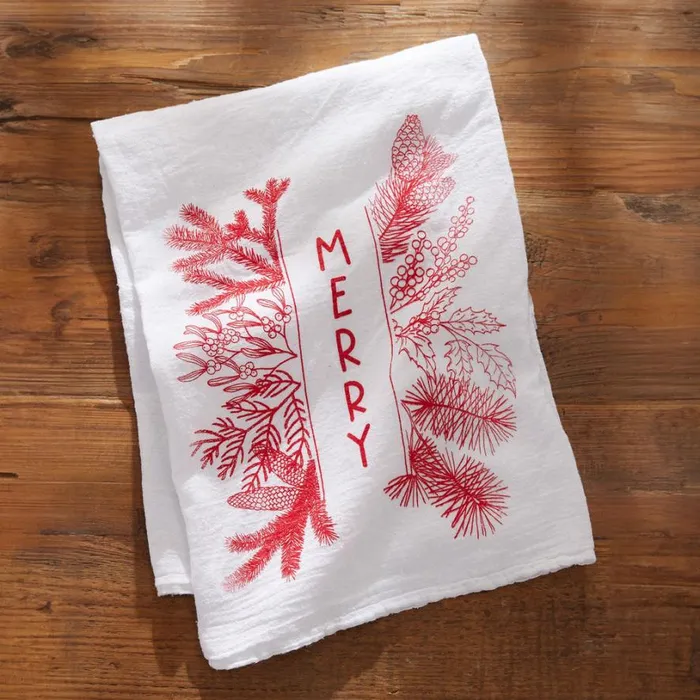 Women Merry Tea Towel Sundance Catalog Seasonal