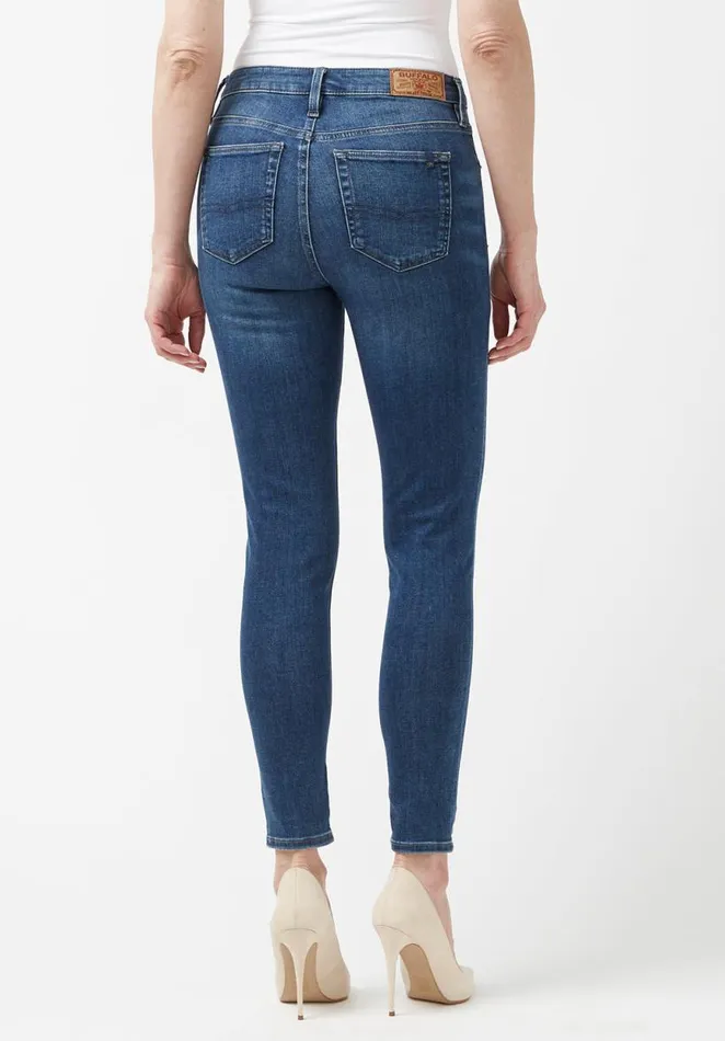 Women Mid Rise Skinny Alexa Blue Jeans Mid Wash Buffalo David Bitton Mid Rise Skinny Alexa
