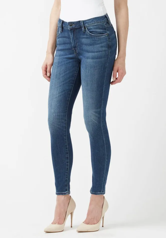 Women Mid Rise Skinny Alexa Blue Jeans Mid Wash Buffalo David Bitton Mid Rise Skinny Alexa