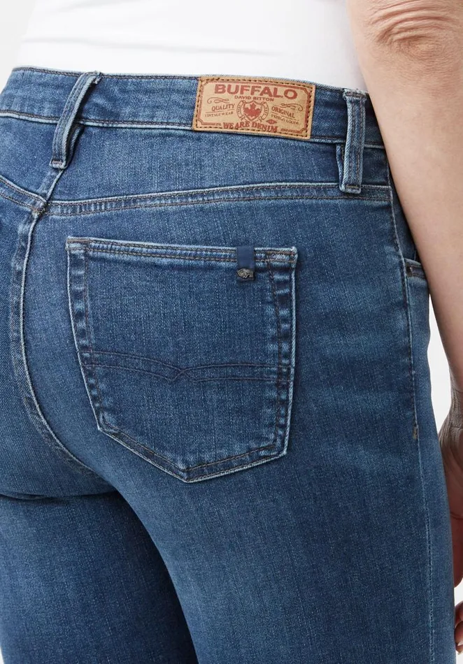 Women Mid Rise Skinny Alexa Blue Jeans Mid Wash Buffalo David Bitton Mid Rise Skinny Alexa