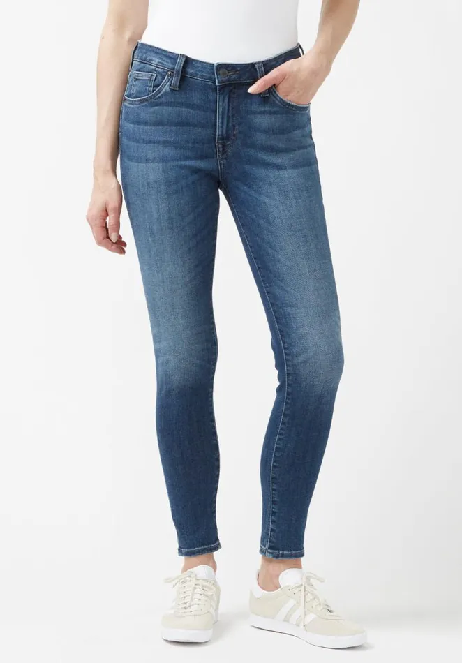 Women Mid Rise Skinny Alexa Blue Jeans Mid Wash Buffalo David Bitton Mid Rise Skinny Alexa