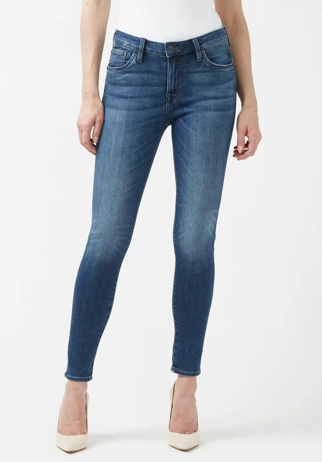 Women Mid Rise Skinny Alexa Blue Jeans Mid Wash Buffalo David Bitton Mid Rise Skinny Alexa