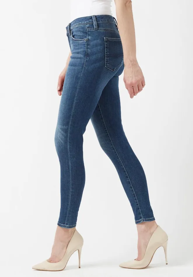 Women Mid Rise Skinny Alexa Blue Jeans Mid Wash Buffalo David Bitton Mid Rise Skinny Alexa
