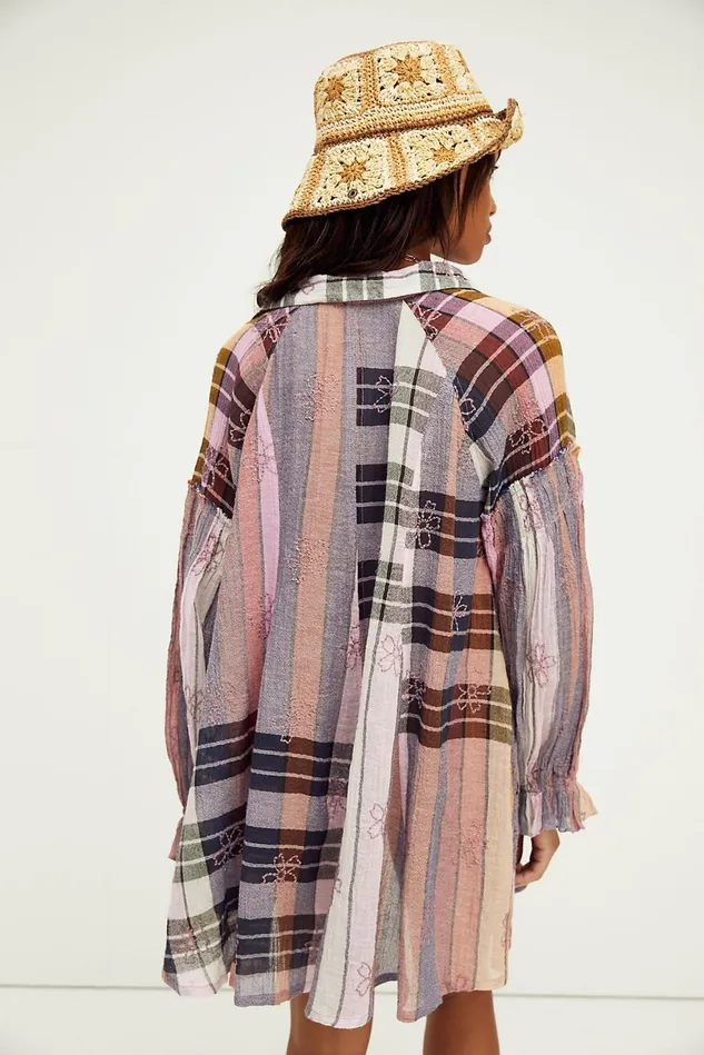 Women Mini Dresses Free People Penny Shirtdress Dark Combo