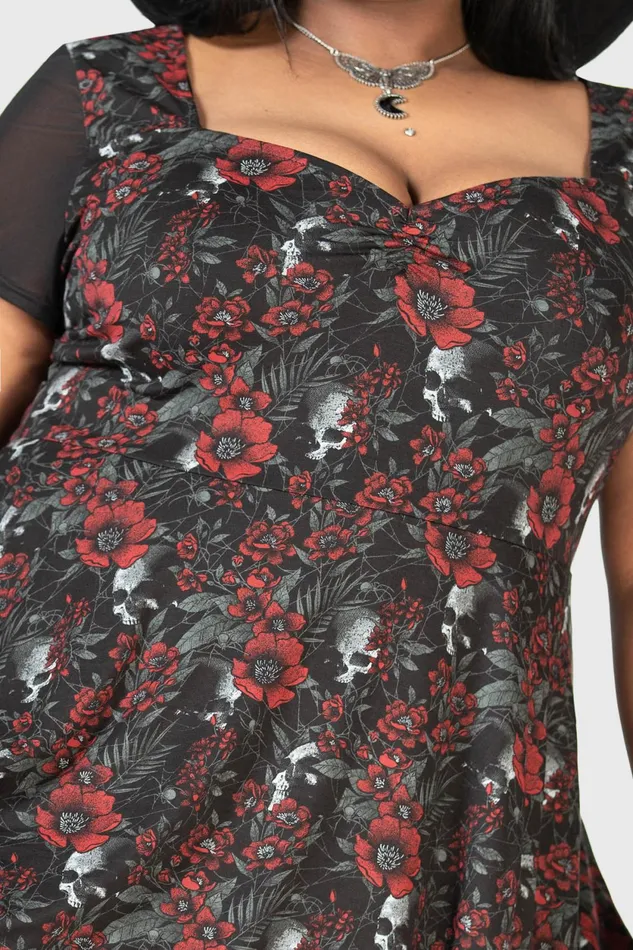 Women Mini Killstar Crimson Decay Mini Dress