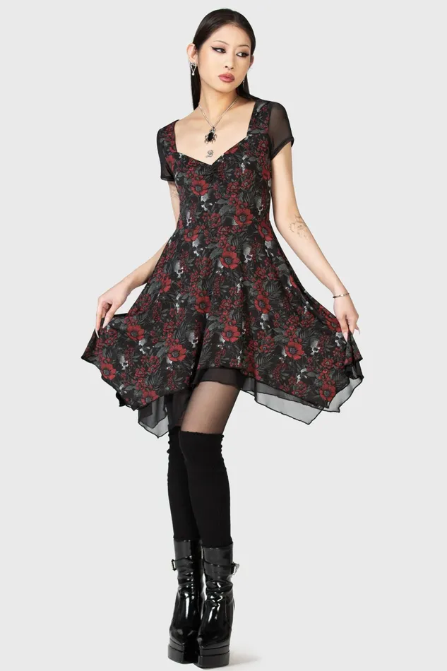 Women Mini Killstar Crimson Decay Mini Dress