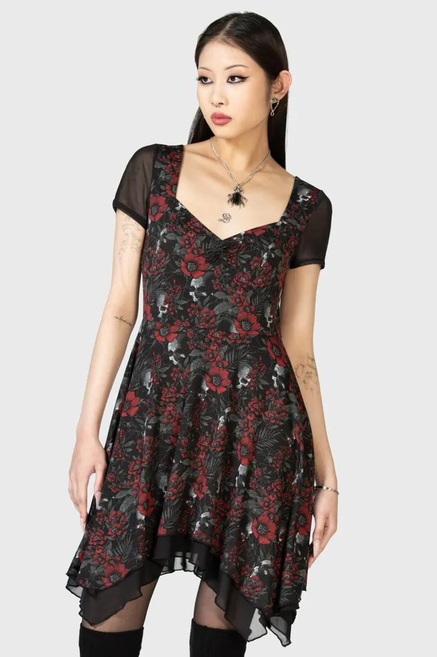 Women Mini Killstar Crimson Decay Mini Dress