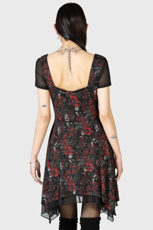 Women Mini Killstar Crimson Decay Mini Dress
