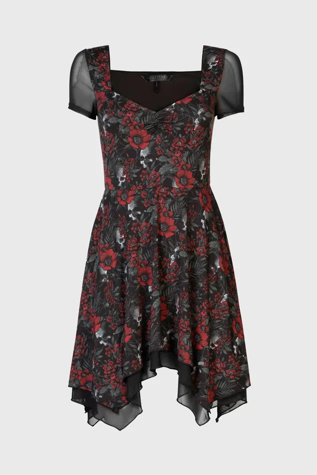 Women Mini Killstar Crimson Decay Mini Dress