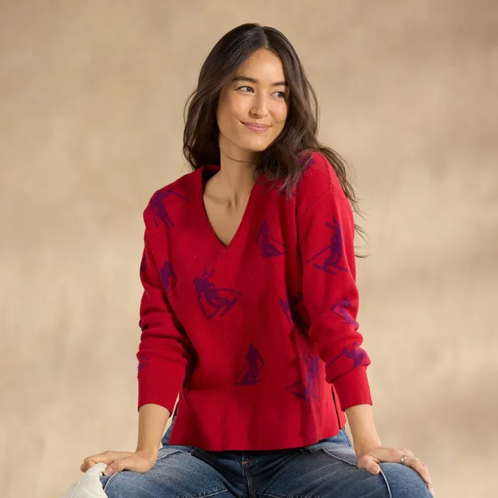 Women Mountain Air Sweater Petite Rhythmic Red Sundance Catalog Petite Styles