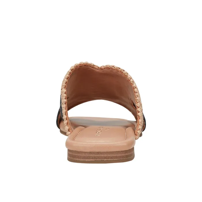 Women Nashie Flat Sandal Black Raffia Marc Fisher Sandals