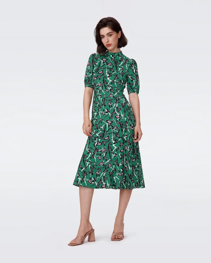 Women Nella Dress Clover Twigs Green DVF Dresses