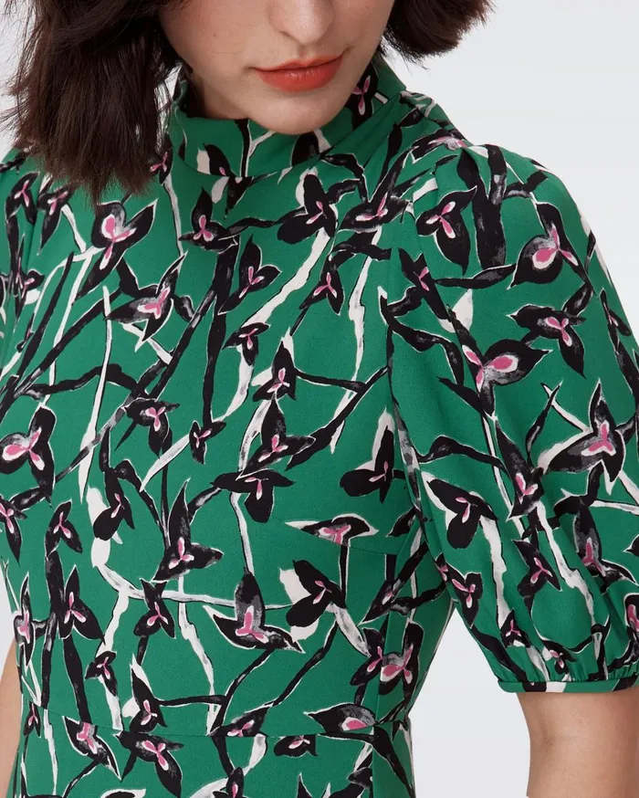Women Nella Dress Clover Twigs Green DVF Dresses