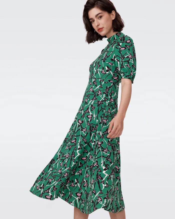 Women Nella Dress Clover Twigs Green DVF Dresses