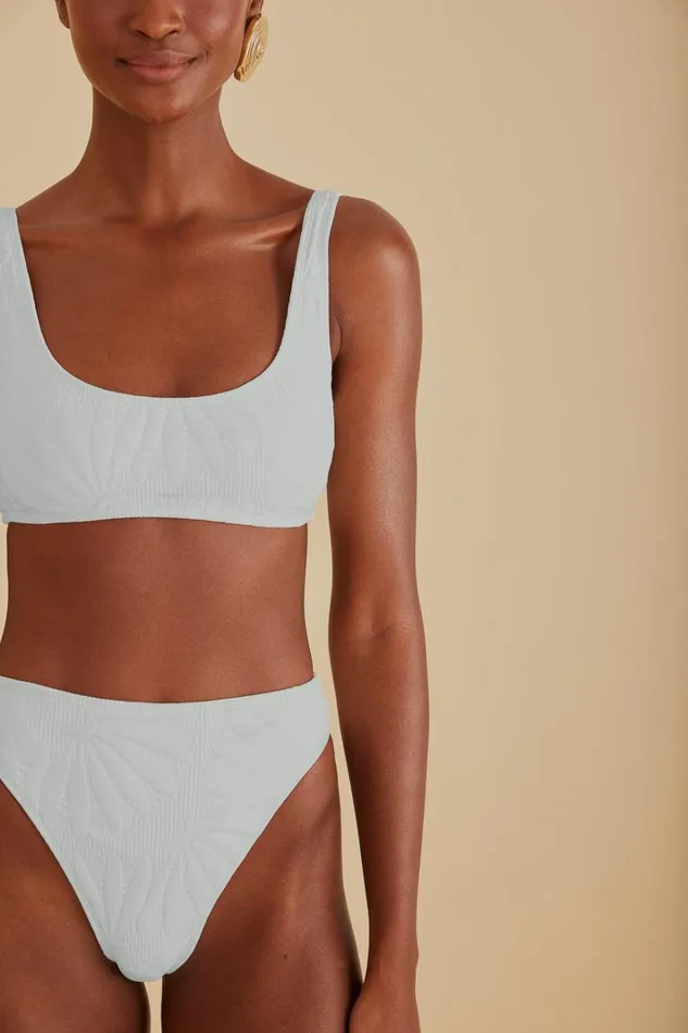 Women OffWhite Banana Matelasse Bikini Bottom Offwhite FARM Rio Bikinis