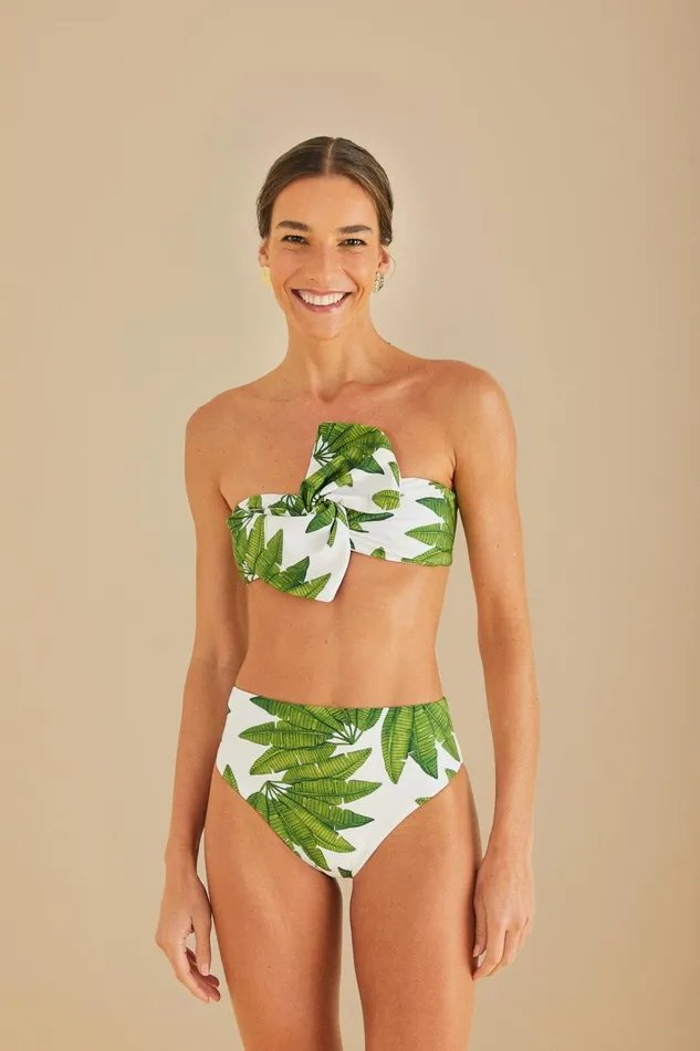 Women OffWhite Palm Fan High Waist Bikini Bottom Palm Fan Offwhite FARM Rio Bikinis Women OffWhite Palm Fan High Waist Bikini Bottom Palm Fan Offwhite FARM Rio Bikinis