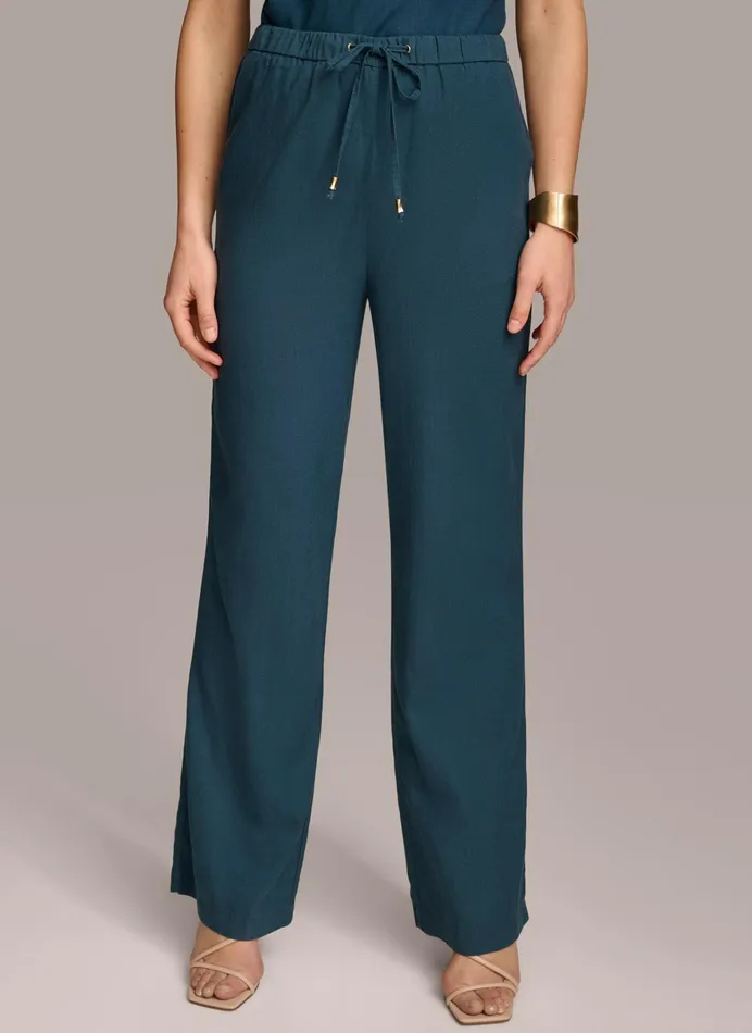 Women Pants Donna Karan DRAWSTRING PANT Tide Navy