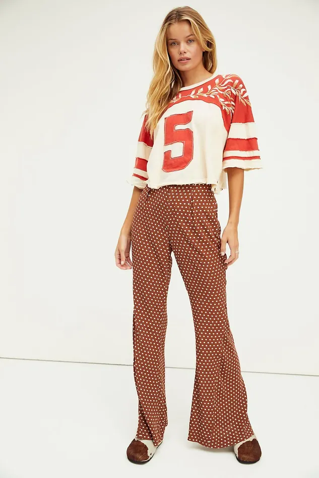 Women Pants Free People Can039t Take My Eyes Off Of You Flare Pants Brown Combo