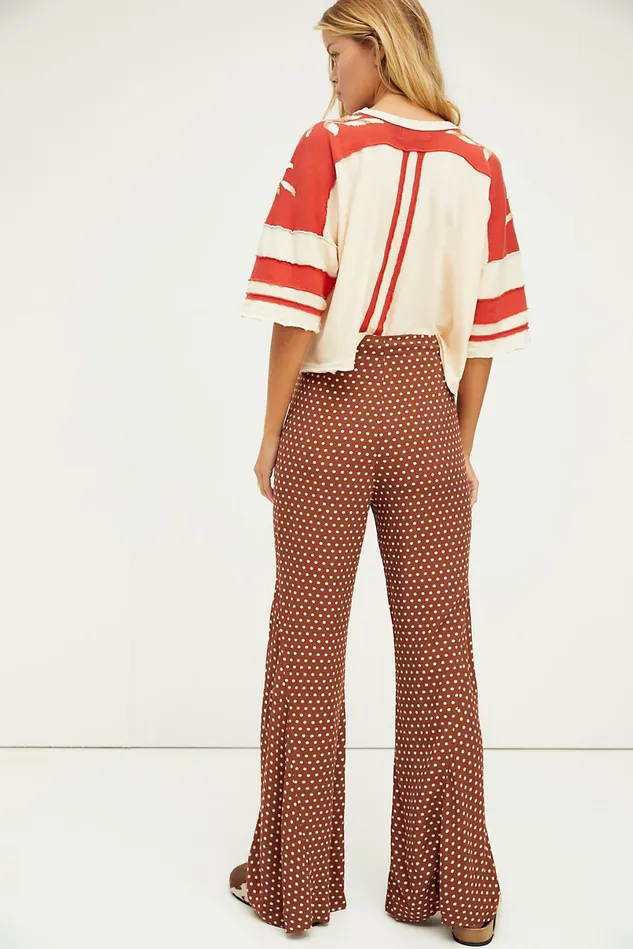 Women Pants Free People Can039t Take My Eyes Off Of You Flare Pants Brown Combo