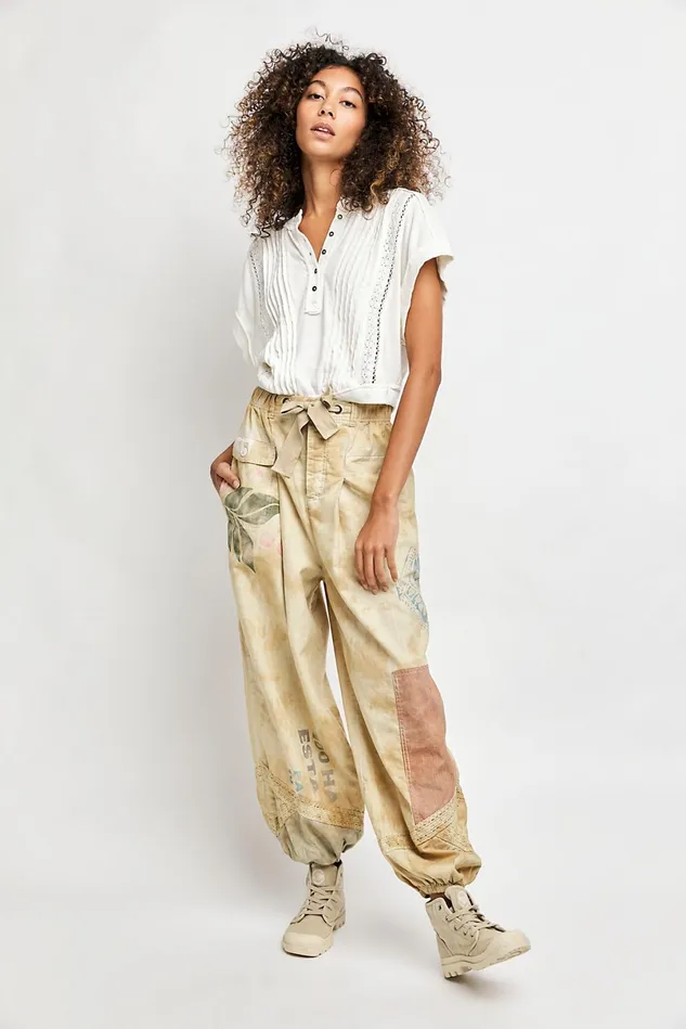 Women Pants Free People Long Time Gone Balloon Pants Trail Combo