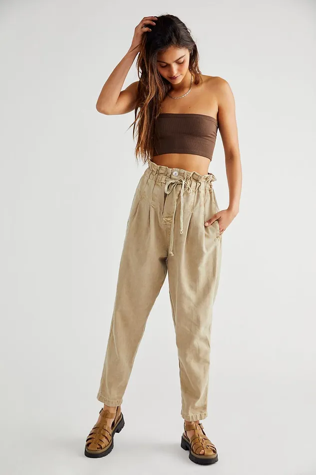Women Pants Free People Margate Pleated Trouser Summer Green