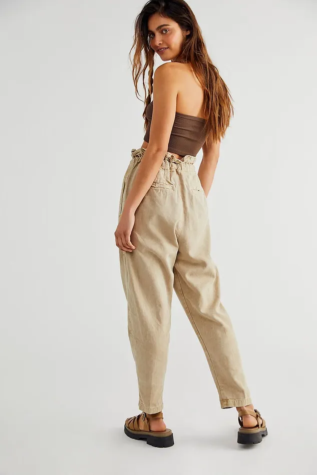 Women Pants Free People Margate Pleated Trouser Summer Green