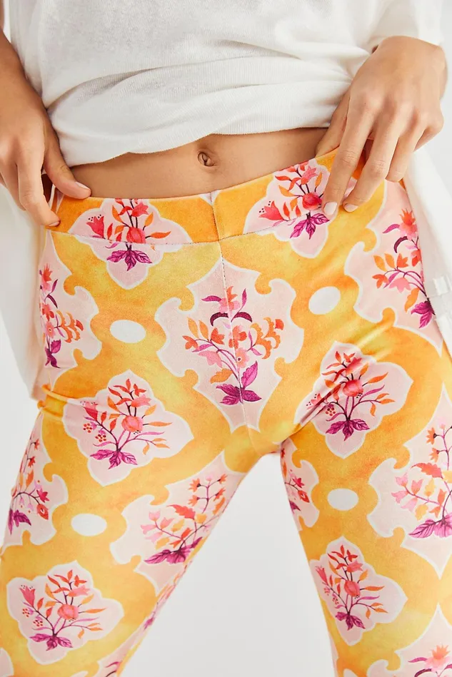 Women Pants Free People Mercia Flare Pants Mustard