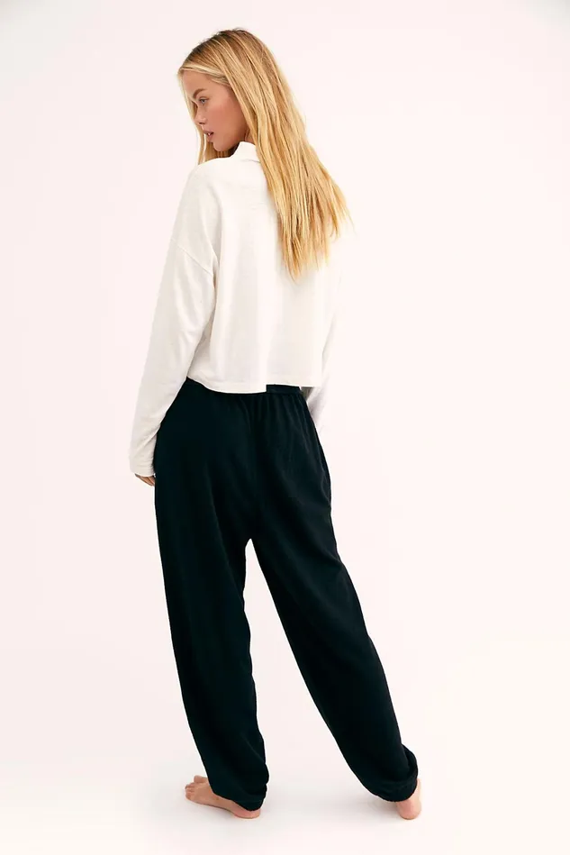 Women Pants Free People Slouch Jogger Black