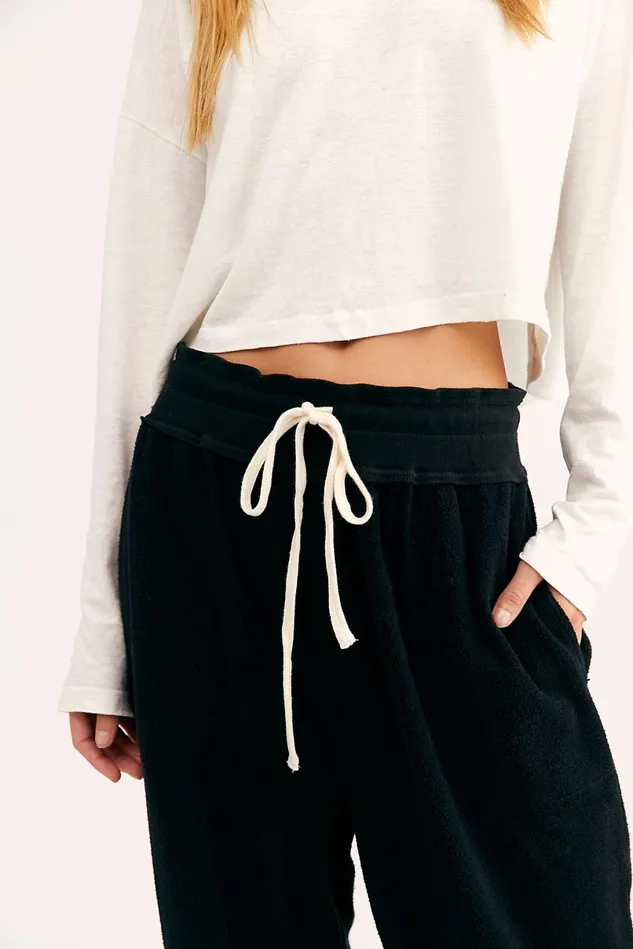 Women Pants Free People Slouch Jogger Black