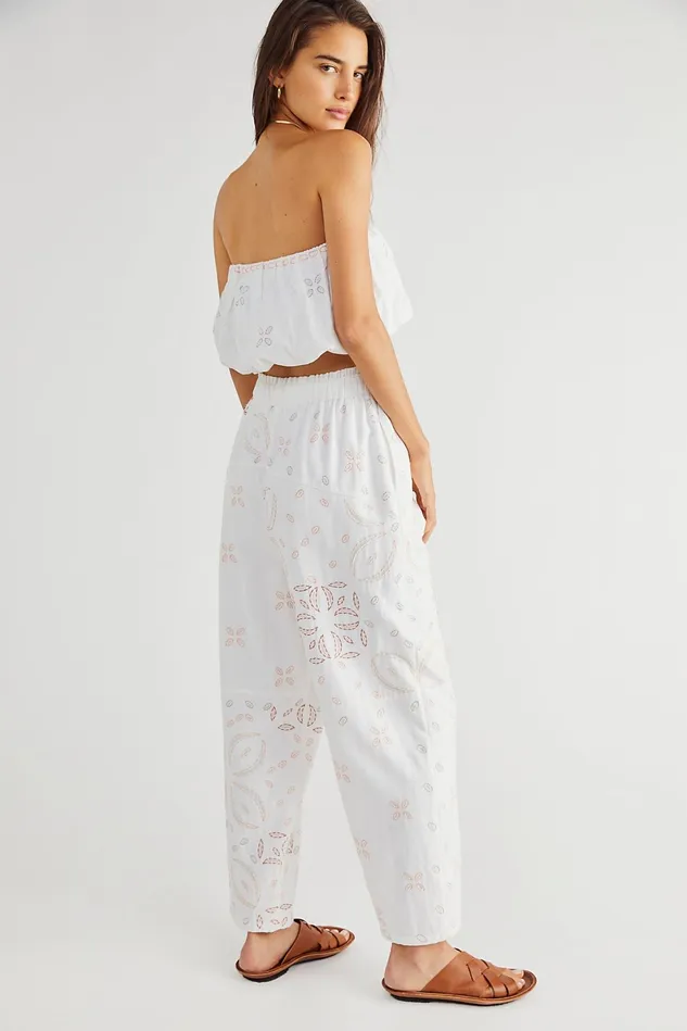 Women Pants Free People Weekender Set Ivory Combo