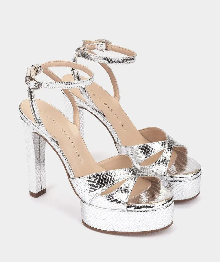 Women Patricia Metallic 8211 Heeled Sandals Pedro Miralles
