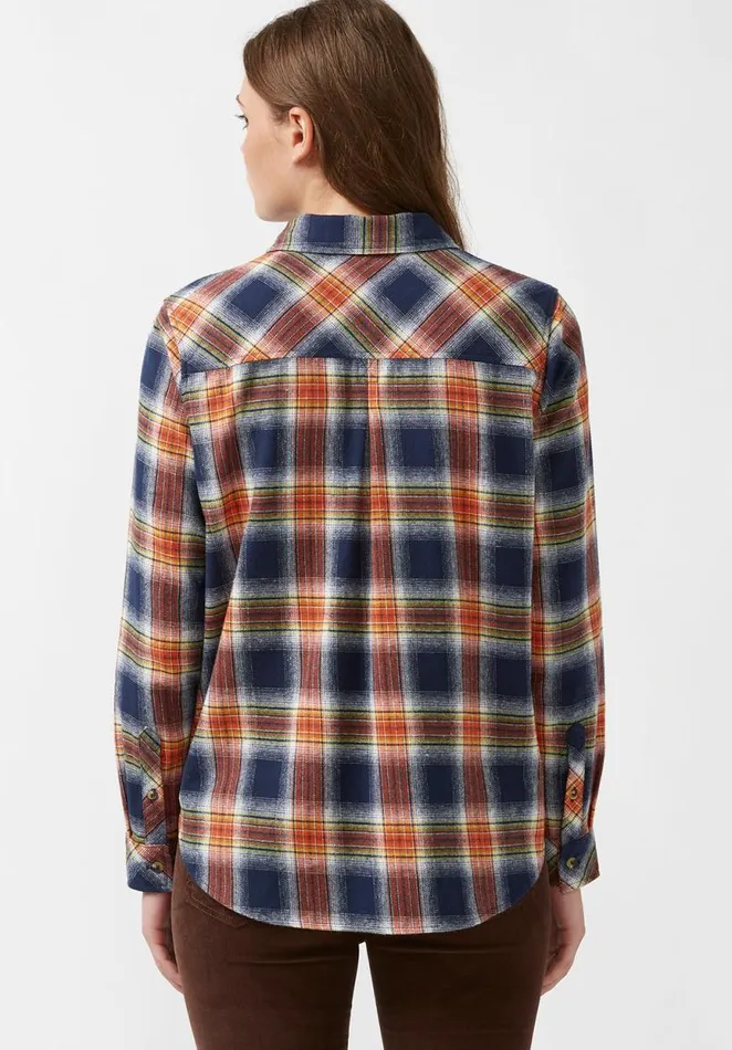 Women Percy Navy Orange Plaid Women039s Button Down Shirt Navy Org Plaid Buffalo David Bitton Sweaters