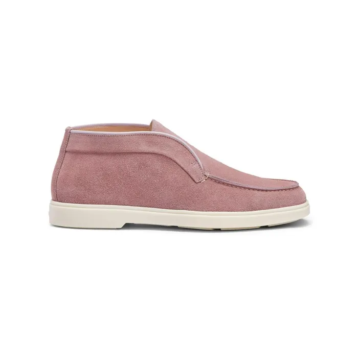Women Pink Suede Desert Boot Santoni Boots and Ankle Boots