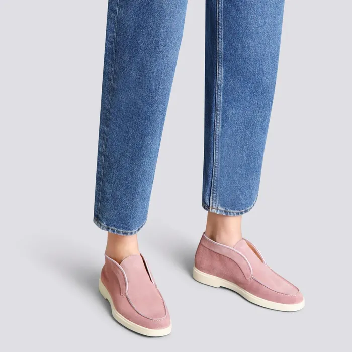 Women Pink Suede Desert Boot Santoni Boots and Ankle Boots