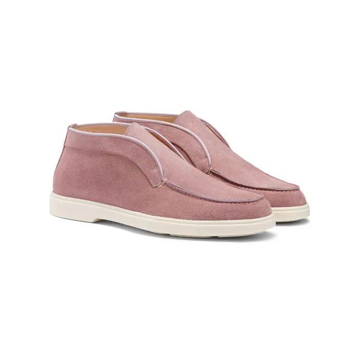 Women Pink Suede Desert Boot Santoni Boots and Ankle Boots