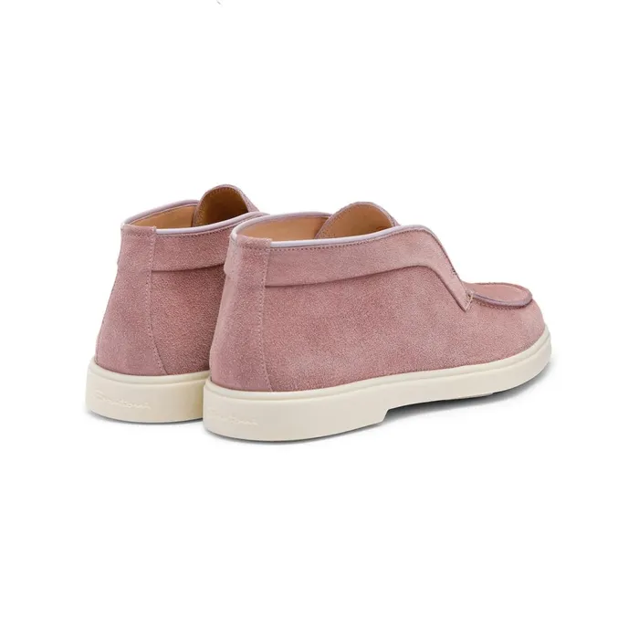 Women Pink Suede Desert Boot Santoni Boots and Ankle Boots