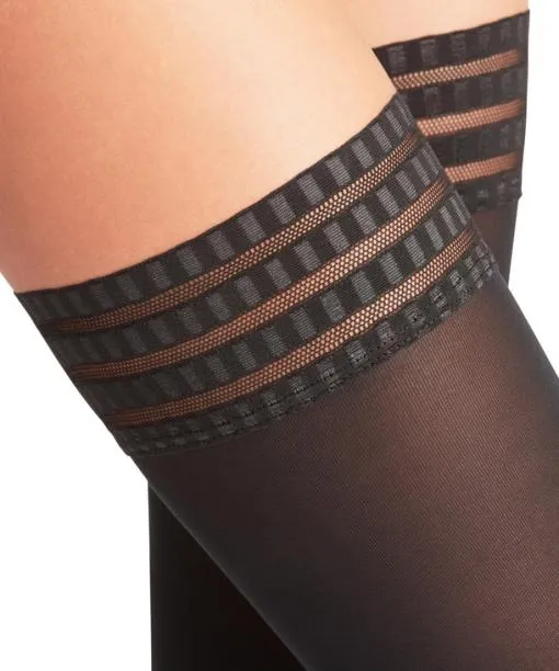 Women Pure Matt 50 DEN Women Stay Ups Black FALKE Thigh Highs