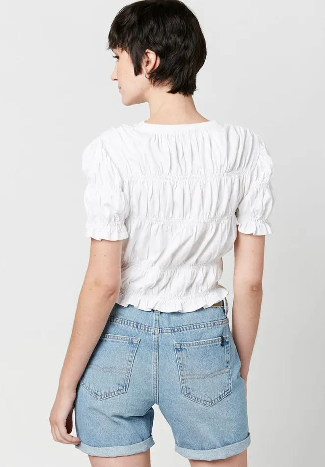 Women Rachelle Ruched Top Peach Whip Buffalo David Bitton Tops and Tees